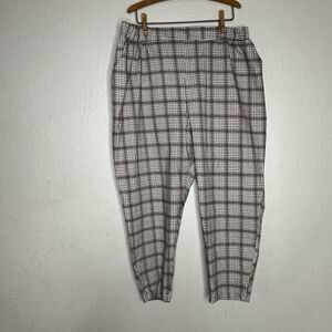 LuLaRoe Lena Beige Plaid Work-Leisure Pants Womens Size 3XL NWTs
